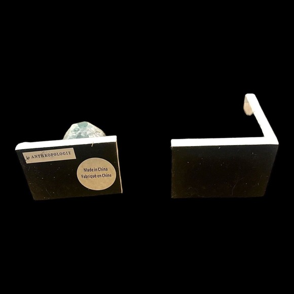 Anthropologie Sliced Bookends Green gold marbled Crystal heavy Beautiful Classy - Picture 6 of 16